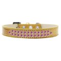 Unconditional Love Two Row Bright Pink Crystal Dog Collar, Gold Ice Cream - Size 20 UN2457163